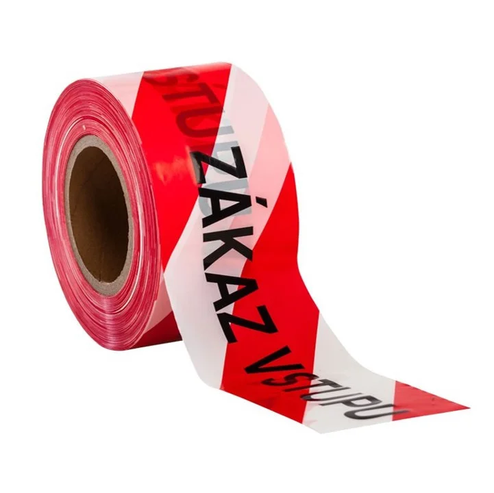 Páska PE výstražná, 8cm x 200m, červeno-bílá, ZÁKAZ VSTUPU Originální