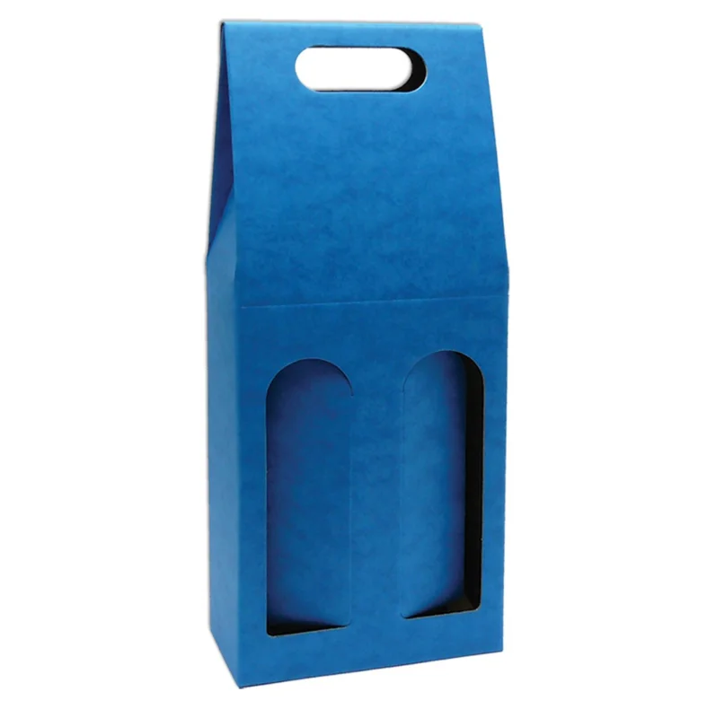 Top Prodej Krabice na víno, 2 láhve, 16.5 x 8.2 x 40cm, modrá