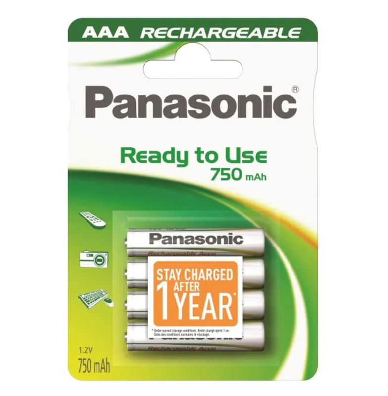 Baterie AAA, Panasonic, 750mAh, nabíjecí, 4ks Rychlé Dodání
