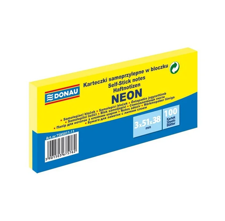 Speciální Cena Samolepící bloček 38x51mm, 3x100l, žlutá neon
