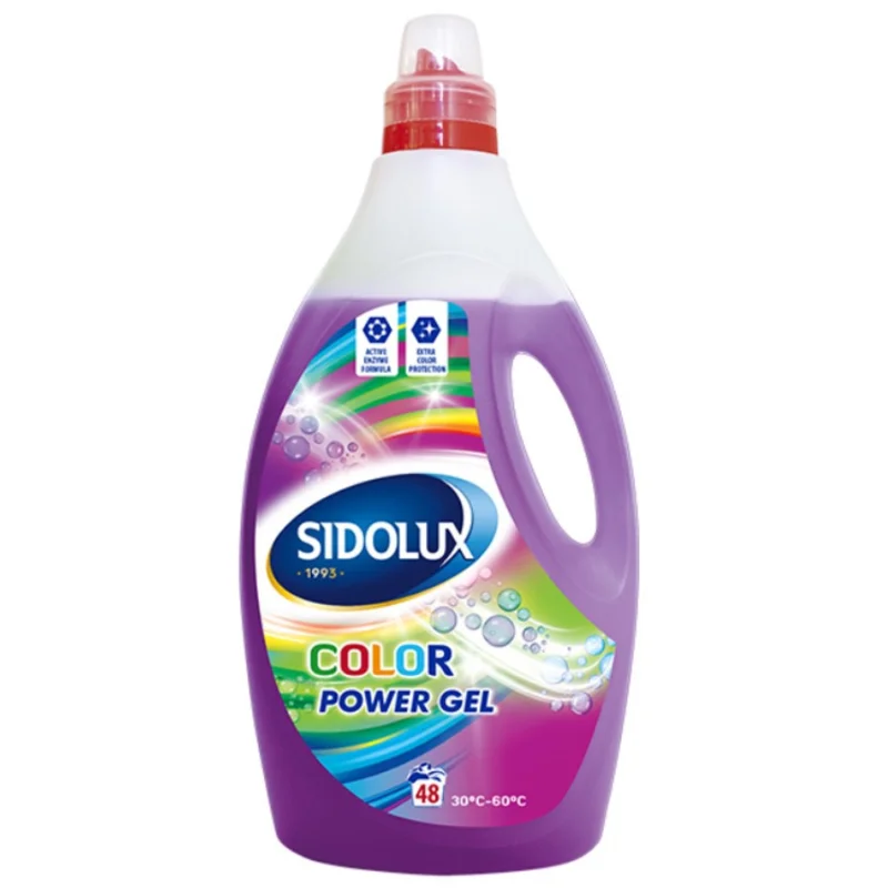 Značkový Prací prášek gel, Sidolux, na barevné, 48PD, 1.92l