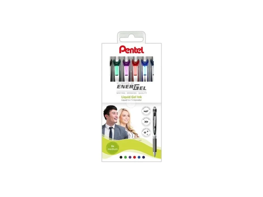 Dokud Zásoby Vydrží Gelový roller Pentel Energel, 0,7 mm, sada 6 barev
