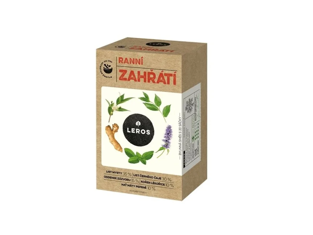 Bylinný čaj Leros - Ranní zahřátí, 20x 1,5 g Vrácení Zdarma