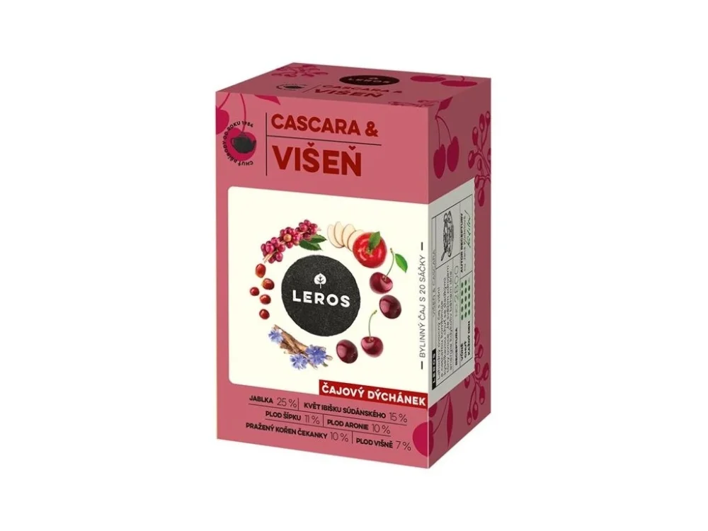 Bylinný čaj Leros - Čajový dýchánek, višeň a cascara, 20x 2 g Koupit Online