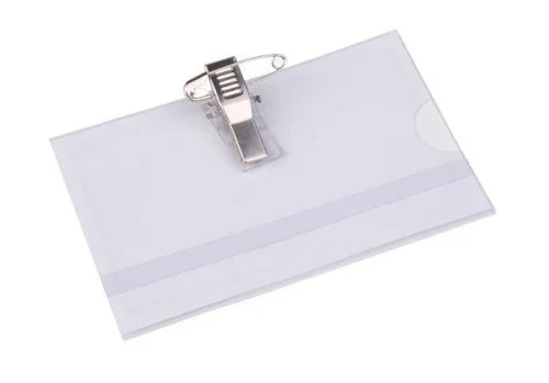 Jmenovka s klipem a zavíracím špendlíkem, 88 x 54 mm, 50 ks Nízká Cena