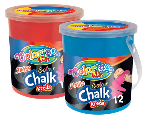 Colorino křídy chodníkové JUMBO, O 2,2 cm, kyblík s uchem, 6 barev Výhodná Nabídka