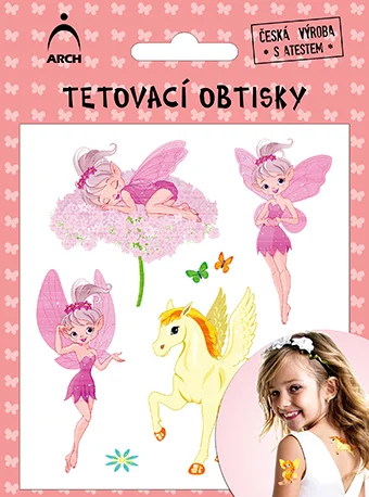 Dětské tetovací obtisky - víly 022512 Novinka