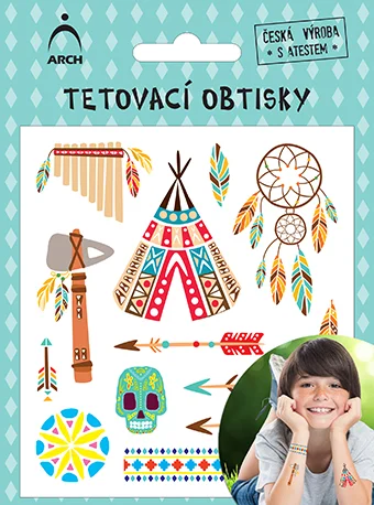 Dětské tetovací obtisky - indiánci 01 2551 Přímo Od Výrobce