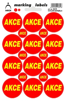 Vrácení Zdarma OZNAČOVACÍ ETIKETY - Slevové etikety "AKCE" 260
