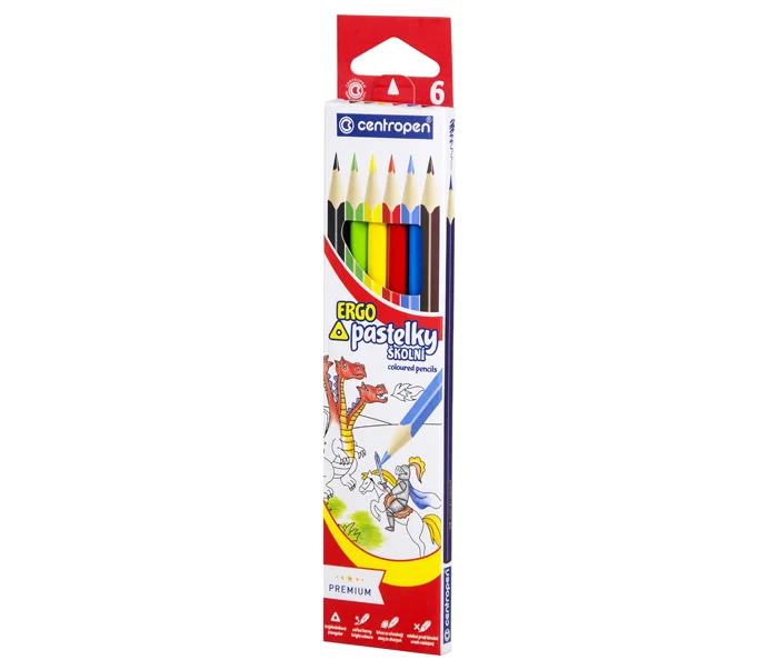 Rychlé Dodání Pastelky CENTROPEN 9521 trojhranné 6 barev