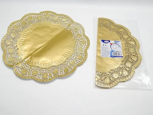 Ověřený Krajka 65463 dekorativní kulatá 32cm, zlatá/ 4ks/