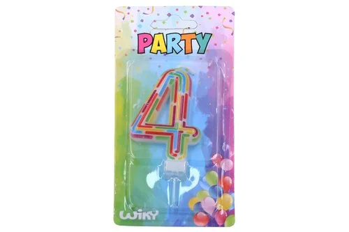 Finální Výprodej Párty svíčka číslo 4 Čárky (W017550)