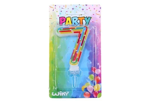 Značkový Párty svíčka číslo 7 Čárky (W017553)