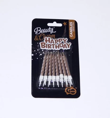 Originální Svíčky dortové - Happy Birthday (měděné)