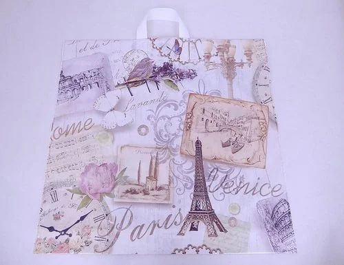 Nová Kolekce Taška PE XXXL oboustranná Lika Paříž 53x50cm s uchy