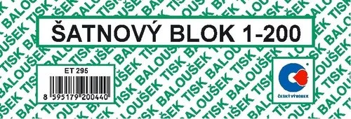 Odeslání Ihned Šatnové bloky 1 - 200 čísel