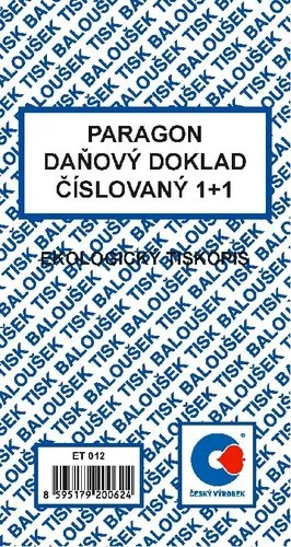 Paragon - daňový doklad číslovaný Ihned K Objednání