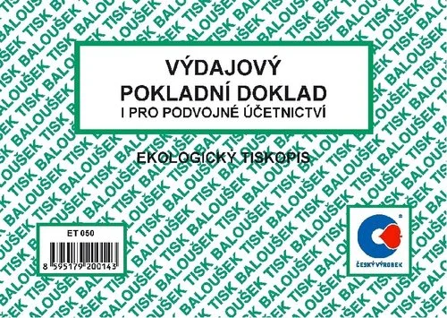 Výdajový pokladní doklad i pro podvojnéúčetnictví A6 Ověřený
