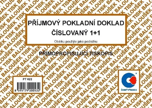 Příjmový pokladní doklad A6 číslovaný Autentický