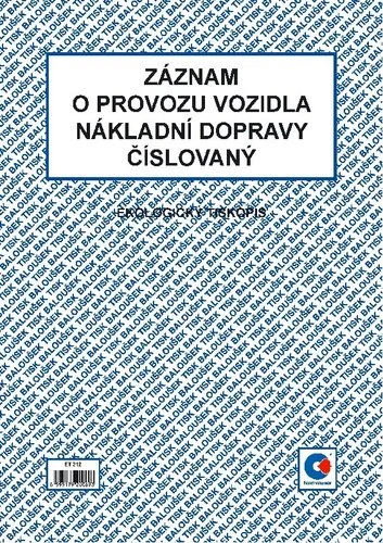Top Prodej Záznam o provozu vozidla nákladní dopravyA4číslovaný