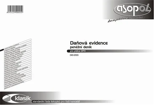 Daňová evidence - Peněžní deník - malý pro plátce DPH Odeslání Ihned