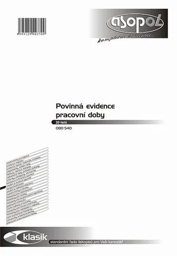 Vysoce Kvalitní Asopol 080540 Povinná evidence pracovní doby