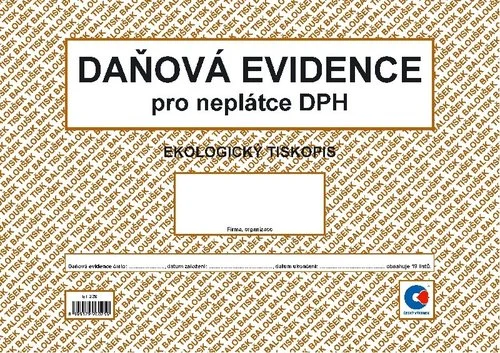 Vrácení Zdarma Peněžní deník A4 = daňováevidence (neplátce DPH, oboustranný)