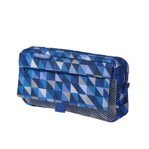 Herlitz Pouzdro Geometric Blue, 2 kapsy Sezónní Sleva
