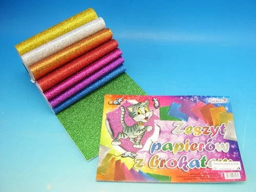 Aktuální Blok barevných papírů 8 ks, BROKÁT