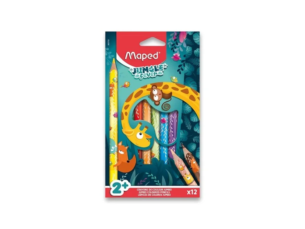 Koupit Online Pastelky Maped Jumbo Jungle Fever - 12 barev, trojhranné