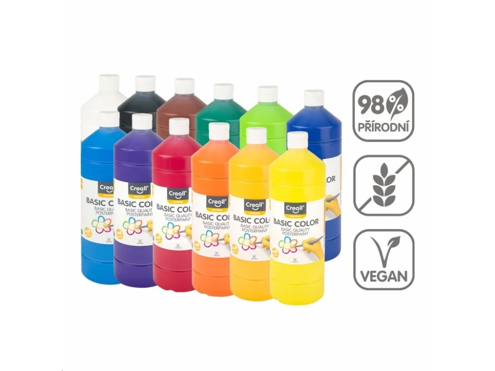 Creall temperové barvy, 12 x 500 ml, mix zákl. barev Must-Have
