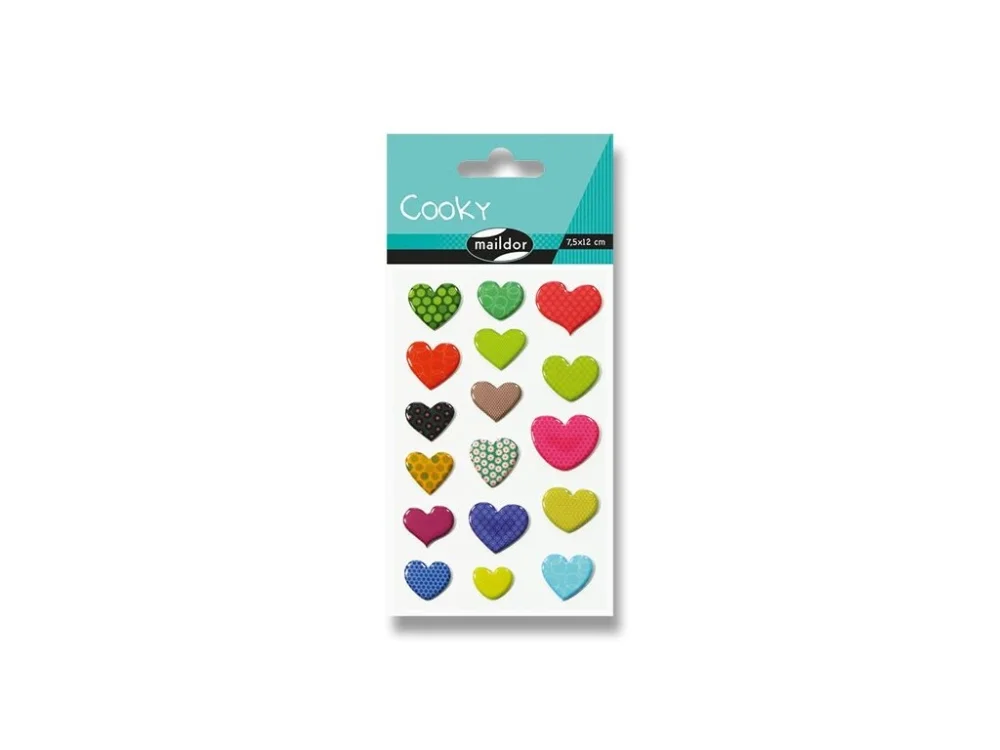 Novinka Samolepky Maildor 3D Cooky - Vzorovaná srdce