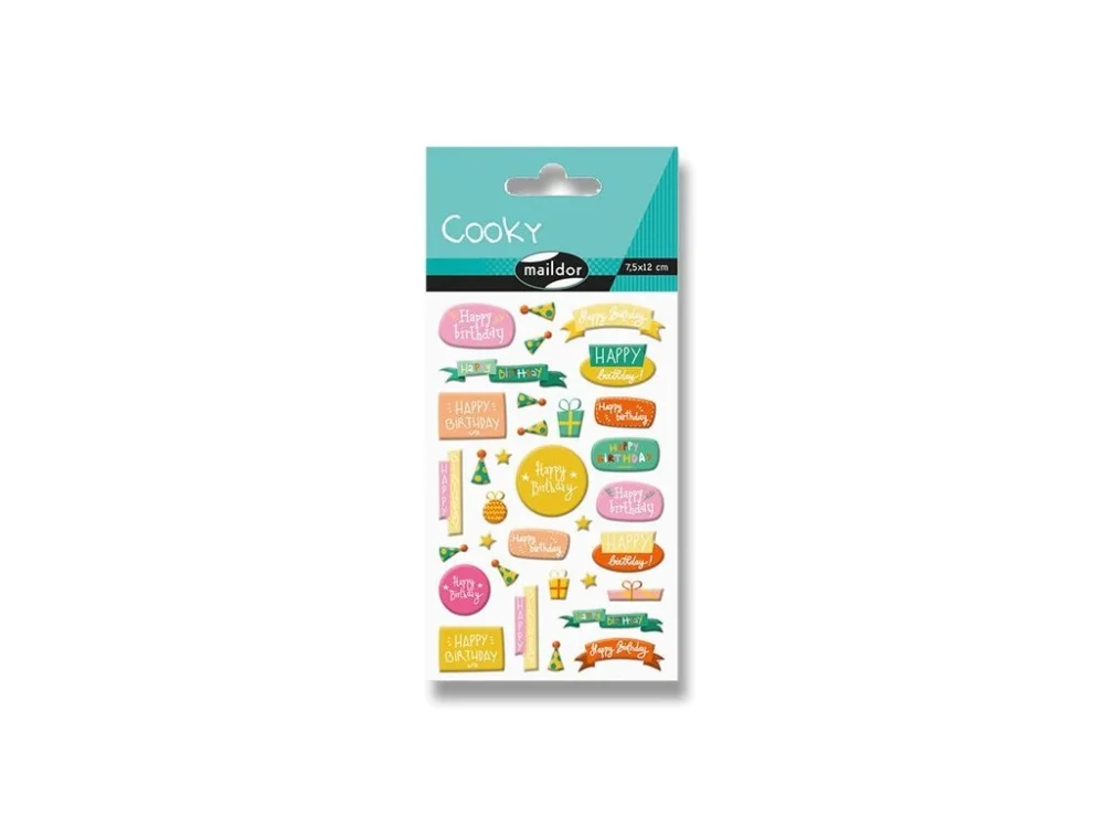 Samolepky Maildor 3D Cooky - Happy birthday Akce
