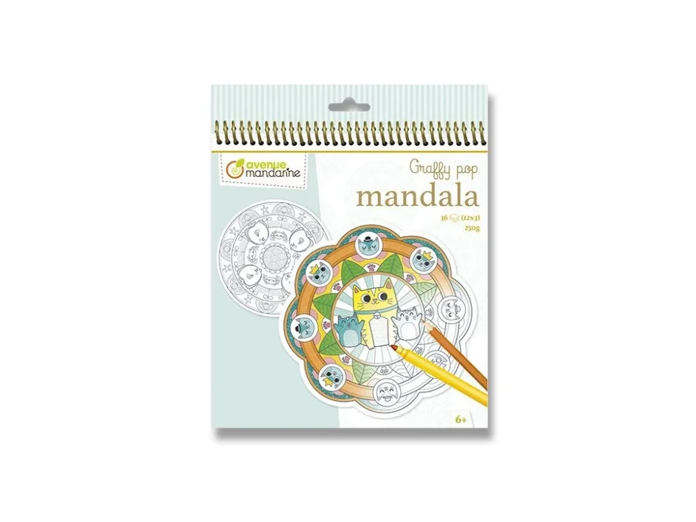 Omalovánky Avenue Mandarine Graffy Pop Mandala - Zvířátka Aktuální