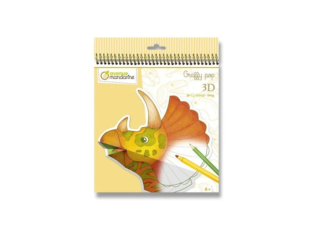 Omalovánky Avenue Mandarine Graffy Pop Mandala 3D - Dinosaurus Výhodná Nabídka