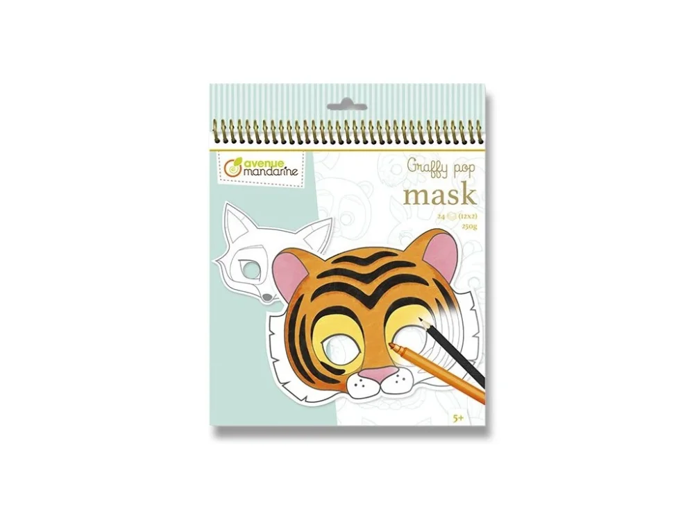 Omalovánky Avenue Mandarine Graffy Pop Mask - Zvířátka Nakupujte Hned