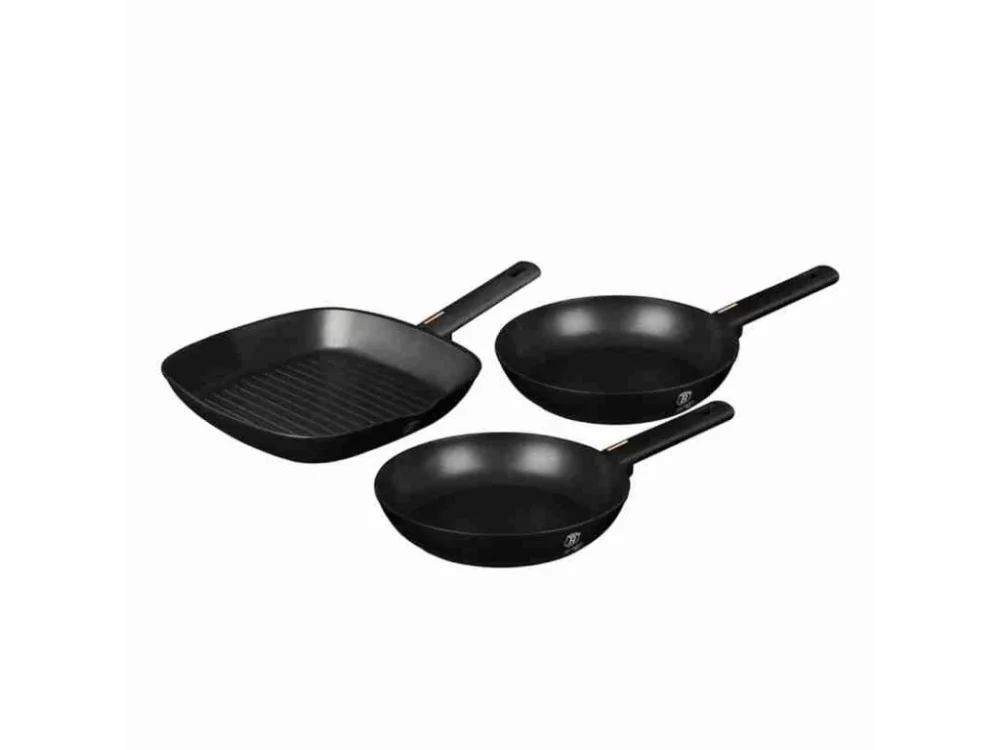 Nejlepší Cena BERLINGERHAUS Sada pánví s titanovým povrchem 3 ks Monaco Collection steak BH-7096