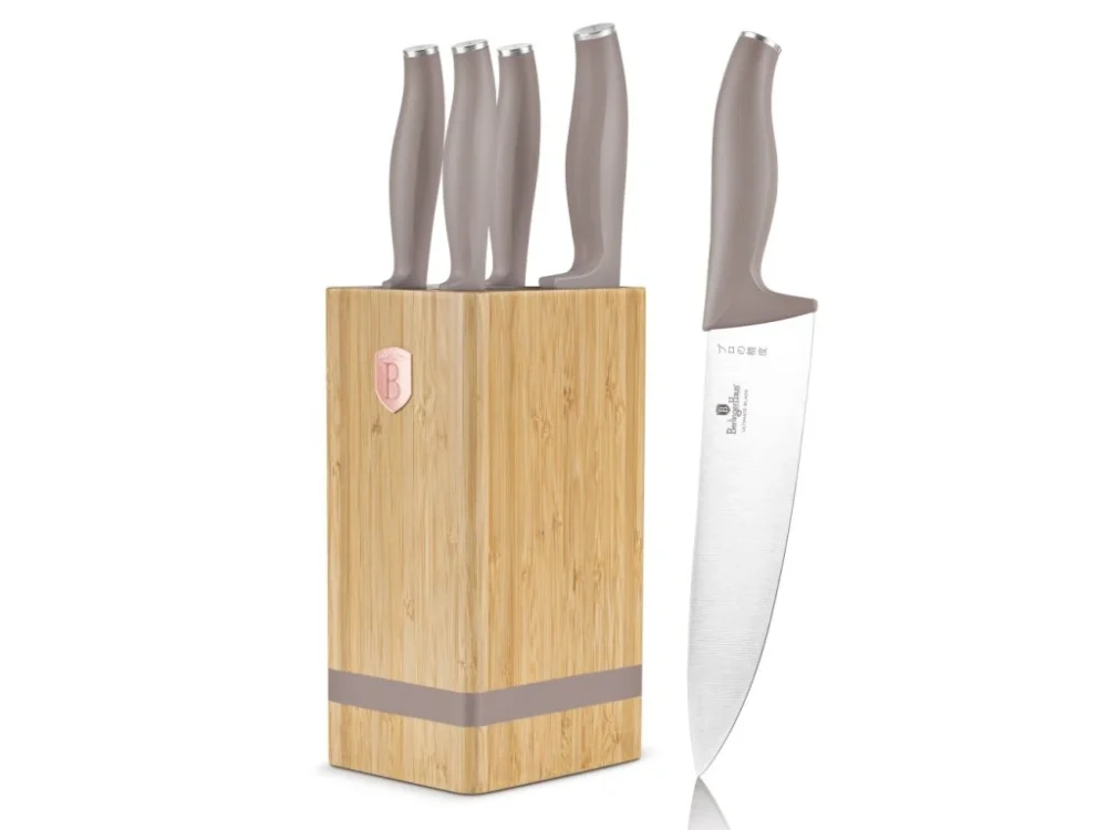 BERLINGERHAUS Sada nožů se stojanem BAMBOO 6 ks Taupe Collection BH-2974 Akční Nabídka