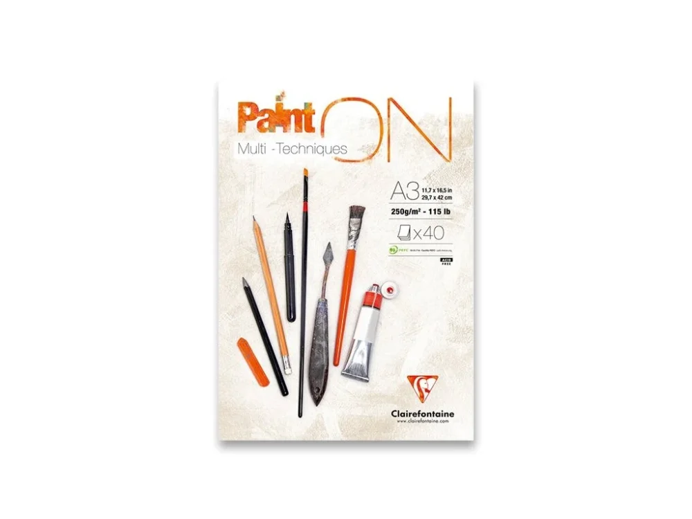 Originální Blok Clairefontaine Paint on White, 40 listů, 250 g
