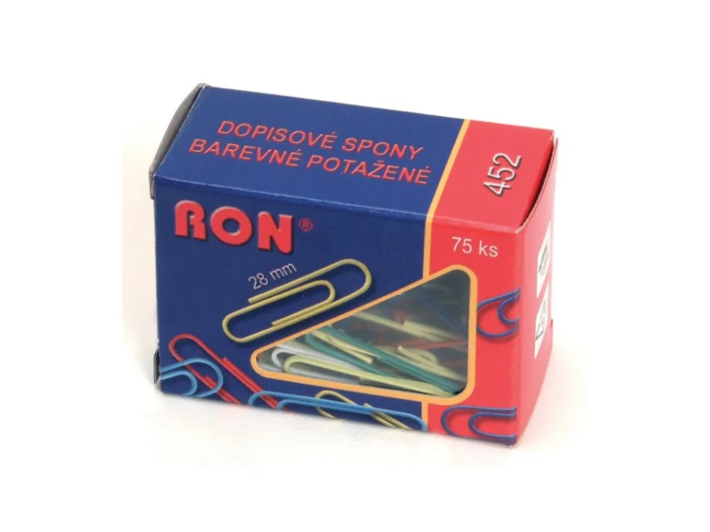 Hit Sezóny Dopisní spony RON barevné - 28 mm / 75 ks