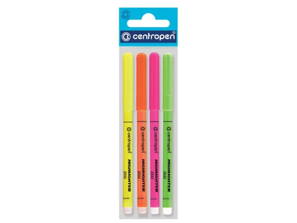 Zvýrazňovač Centropen 2532 / sada 4 ks Jen Po Omezenou Doba