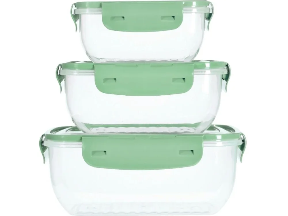 Sleva EXCELLENT HOUSEWARE Dóza na potraviny sada 3 ks světle zelená KO-024001560svze