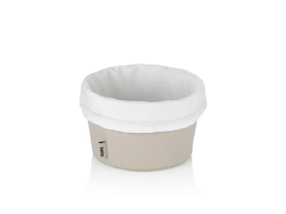 KELA Košík na chleba Grana PU kůže stříbrná šedá 11,0cm 19,0cm KL-12545 Akční Cena