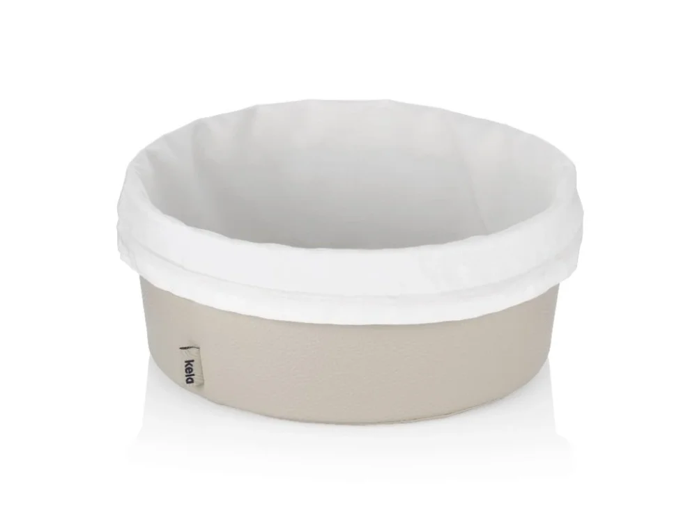 Výhodná Nabídka KELA Košík na chleba Grana PU kůže stříbrná šedá 11,0cm 28,0cm KL-12546