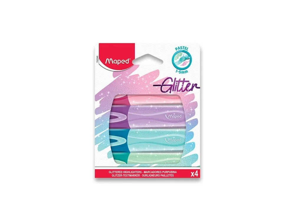 Dokud Zásoby Vydrží Zvýrazňovač Maped Fluo Peps Classic Glitter - sada 4 barev