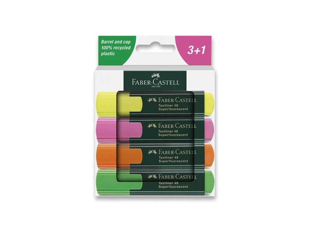 Super Cena Zvýrazňovač Faber-Castell Textliner 48 - sada 4 barev