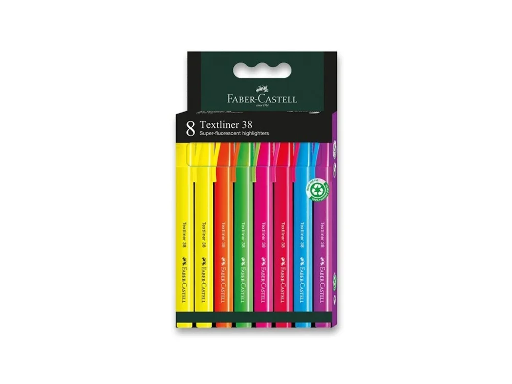 Zvýrazňovač Faber-Castell Textliner 38 - sada 8 ks Expresní Doručení