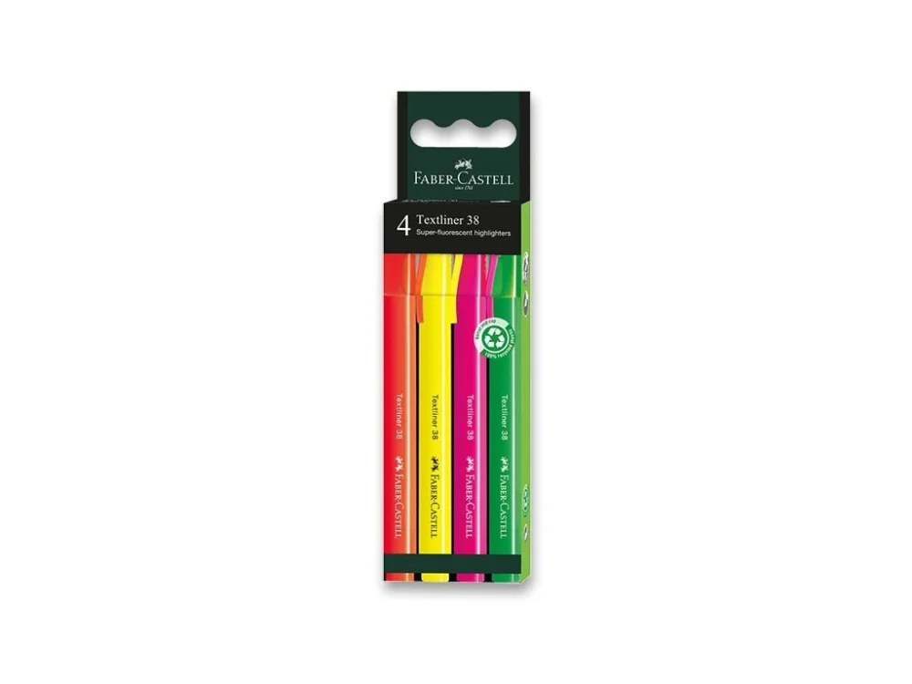 Časově Omezené Zvýrazňovač Faber-Castell Textliner 38 - sada 4 ks