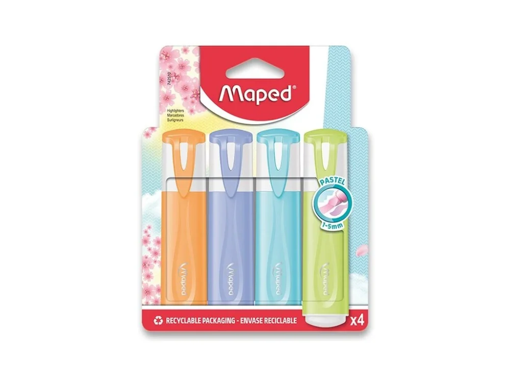 Zvýrazňovač Maped Fluo Peps Pastel - sada 4 barev Nejlepší Cena