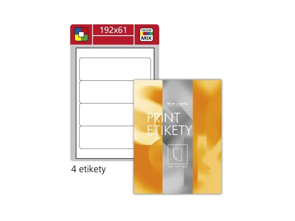 Etikety na pořadače, mix barev, 192 x 61mm, 400 ks Levný